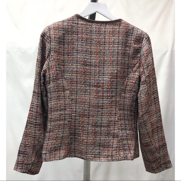 Chico's Elegant Boucle Cocoa Bean Tweed Jacket - Picture 9 of 16